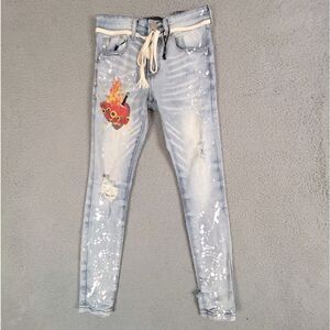 THRT WOMENS SKINNY BLUE DENIM JEANS SUZE 28